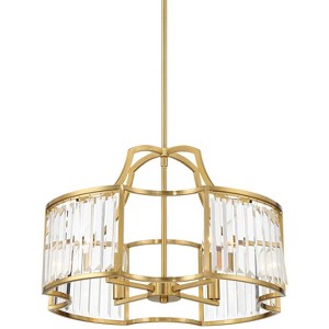 Possini Euro Design Gillian Gold Pendant Chandelier 21 1/2" Wide Modern Crystal 4-Light Fixture for Dining Room Kitchen Island - 1 of 4