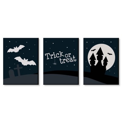 Big Dot of Happiness Trick or Treat - Halloween Wall Art and Room Decor - 7.5 x 10 inches - Set of 3 Prints