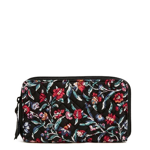 Vera Bradley Women's Cotton Rfid Deluxe Travel Wallet Perennials