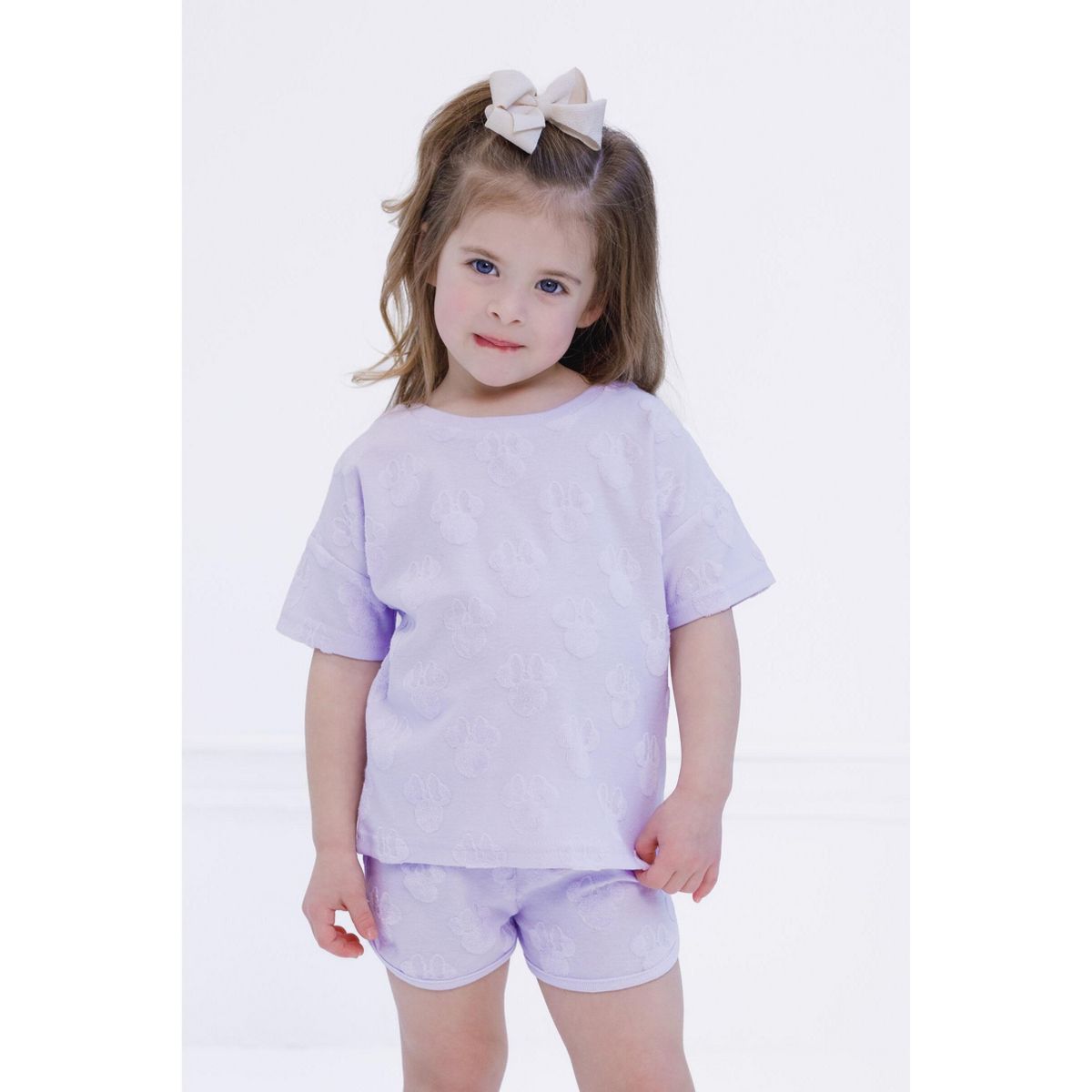 Disney Minnie Mouse Girls' Loop Terry T-Shirt and Shorts Set Little Kid to Big Kid - thumbnail 2