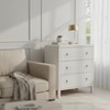 Tall Dresser, Vertical Storage Chest with Gold Ring Pulls, Mid-Century Modern Organizer Cabinet for Bedroom, Living Room - 4 of 4