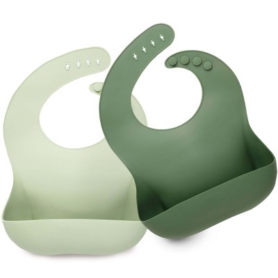 Image of KeaBabies 2-Pack Silicone Bibs For Babies, Food Grade Silicone Baby Bibs for Eating, Feeding, Toddler Bibs, Boys, Girls (Forest)