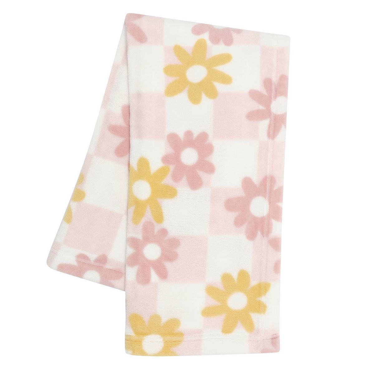 Lambs & Ivy 3pc Daisy Dreams Crib Bedding Set: Standard Crib Size, Modern Floral Design, Includes Fleece Blanket