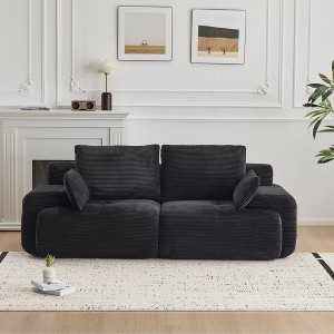 Mocamel memory Foam 2-Seater Sectional Sofa Pet-Friendly Corduroy Deep Loveseat No Assembly - 1 of 4