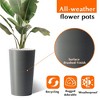 Gulches 58 Qt Gray Polypropylene Matte Planter with UV Crack Resistant Features Indoor Outdoor (12x12x21 in) 2-Pack - 4 of 4