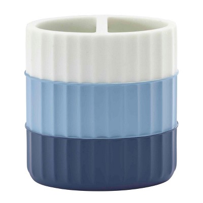 Izod Clubhouse Stripe Blue Toothbrush Holder