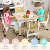 Kids Table and Chairs Set - 23" Height Adjustable Toddler Table with 4 Chairs, Erasable Art Desk for Preschool & Playroom (Ages 2-10) - 2 of 4