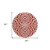 Red Beige And Ivory Floral Medallion Washable Indoor Outdoor Area Rug - 3 of 4