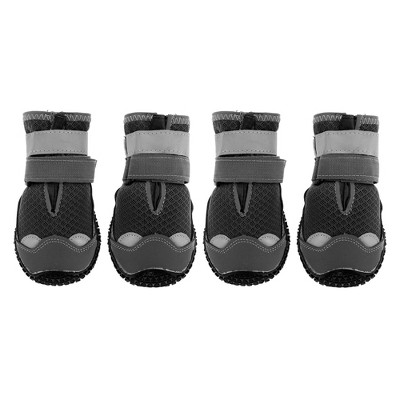 Unique Bargains Pet Footwear Dog Boots Black 4 Pcs