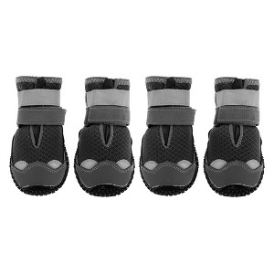 Unique Bargains Pet Footwear Dog Boots Black 4 Pcs - 1 of 4