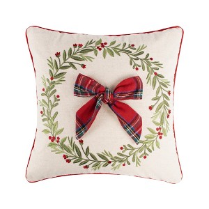 Merry Tartan Bow Pillow - Levtex Home - 1 of 3