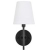 Elegant Lighting Cason 1 light Black and White shade wall sconce - 3 of 4