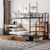 NicBex Twin Over Full Metal Bunk Bed,Versatile Loft Bed with Lateral Storage Ladder and Wardrobe for Bedroom,Black/White - 2 of 4