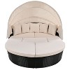 7-Piece Outdoor Sectional Couch Sunbed, Sun Tanning Beds with Retractable Canopy, Clamshell Seating, Daybed-Maison Boucle - 2 of 4