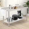 60X24x35 Inch Stainless Steel Work Table with Double Shelf, Heavy Duty Prep Station for Kitchen Restaurant or Garage Storage - 4 of 4