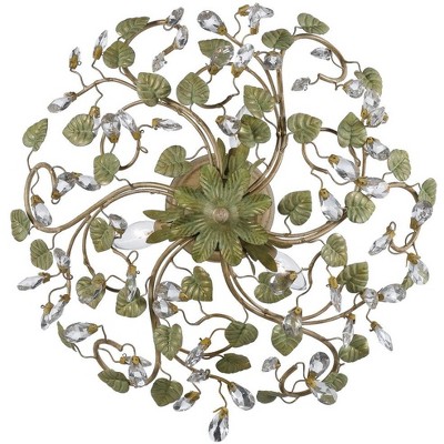 Josie Champagne Green Tea 5-Light Crystal Semi-Flush Chandelier