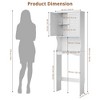 Over The Toilet Storage Cabinet, 3-Tier Freestanding Organizer, Bathroom Storage Cabinet Organize,Adjustable Shelves, Double Louvered Door - 2 of 4