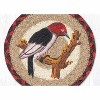 Earth Rugs Woodpecker Round Coaster – 7"x7" Braided Jute with Hand-Stenciled Bird Design for Rustic & Nature Decor - 3 of 3