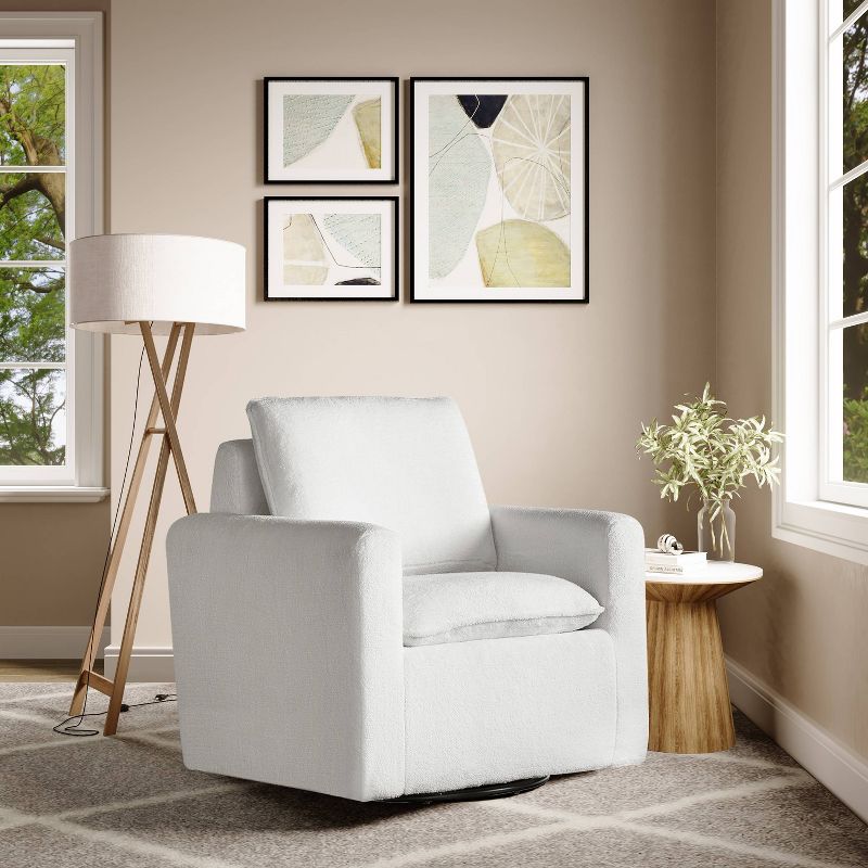 Lifestyle Solutions Lyndale Swivel Accent Chair White, 1 of 10