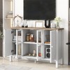 47.2" MDF Retro TV Stand with Glass Doors and 3 Cabinets, Sideboard Cabinet with Adjustable Shelves and Anti-tip Device for Living Room - 3 of 4