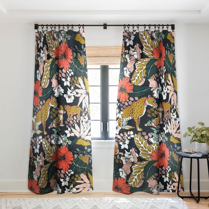 Marta Barragan Camarasa Animal Print Dark Jungle Single Panel Sheer Window Curtain - Deny Designs, 1 of 7