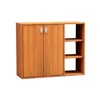 Costway 3-Tier Wooden Shoe Storage Organizer with Doors & 3-Level Adjustable Open Shelves Natural/White/Light walnut/Black/Yellow - 2 of 2