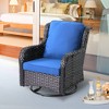 Ovios Orlando 8pc Brown Wicker Outdoor Patio Furniture Conversation Sofa Set with Swivel Chairs and Cushions - 4 of 4