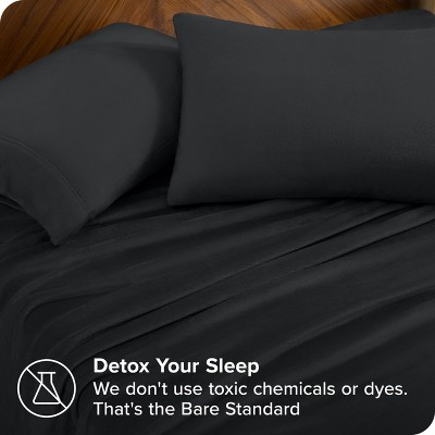 Full Black Microplush Polyester Deep Pocket Sheet Set