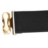 INSPIRE CHIC Women's Mirror Metal Gold Tone Plate Elastic Cinch Skinny Waist Belt - 2 of 4