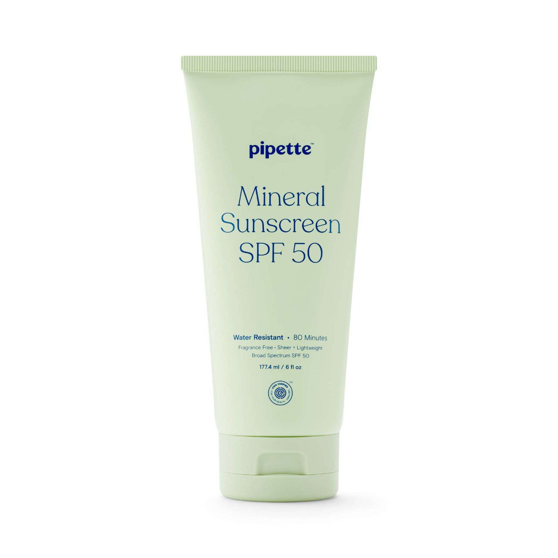 Pipette Mineral Sunscreen - SPF 50 - 6 fl oz: Whole Body, Paraben-Free, Vegan, Zinc Oxide