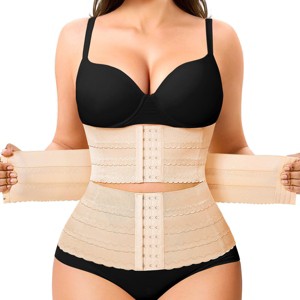 Nebility™ Women's Segmented Waist Trainer 3 Hooks Tummy Control Corset Shapewear - 1 of 4