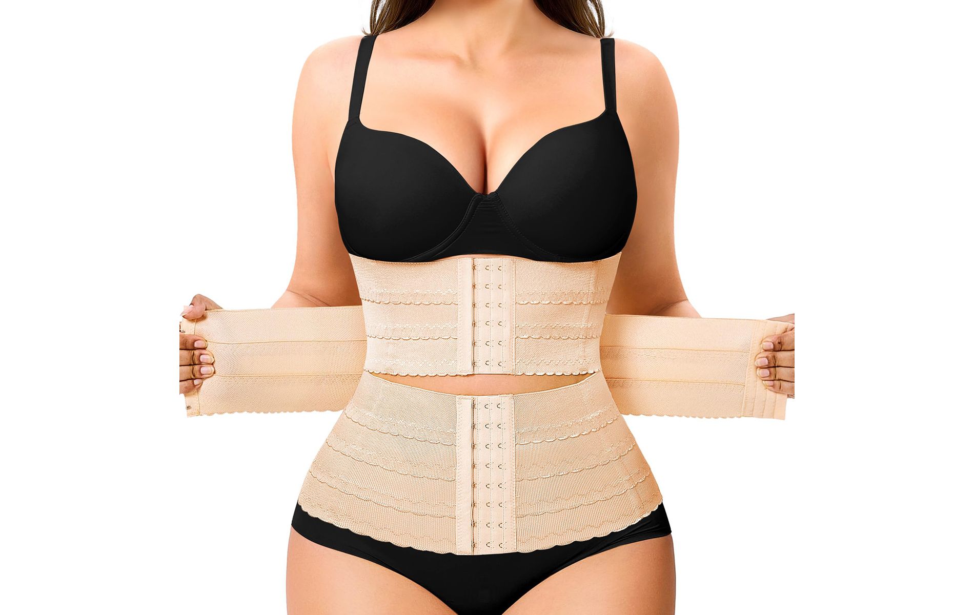Nebility™ Women's Segmented Waist Trainer 3 Hooks Tummy Control Corset Shapewear