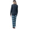 Fruit of the Loom Women's Long Sleeve V-Neck Waffle Top and Flannel Bottom Pajama Set - 3 of 4