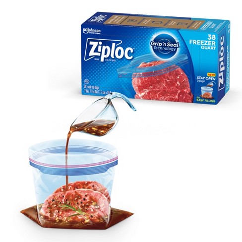 Plastic Freezer Bags - Zipper Quart