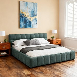 GDFStudio Olivia Chenille Upholstered Tufted Bed with Headboard - 1 of 4