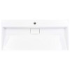vidaXL Wash Basin 39.4 In.x18.1 In.x4.3 In. Mineral Cast/Marble Cast White - 4 of 4