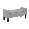 TiramisuBest Classic Cherry Wood Entryway Bench with Fabric Upholstered Seat, 1-Piece Dining Furniture, Traditional Style - 3 of 4