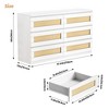 Rattan Dresser for Bedroom, 6 Drawer Dresser for Bedroom, Modern Wide Chest of Drawers - 2 of 4
