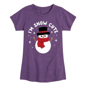 Girls' - Instant Message - I'm Snow Cute Christmas Fitted Short Sleeve Graphic T-Shirt - 1 of 4