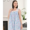 ADR 100% Cotton Nightgown for Women, Sleeveless Button Up Vintage Night Dress Gown with Lace Trim - 4 of 4