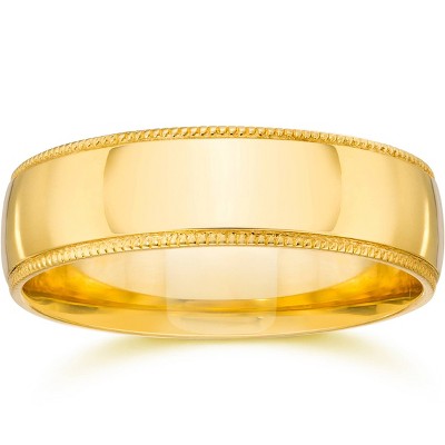 Pompeii3 5mm Milgrain Wedding Band 14K Yellow Gold