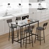 DSVIMOY Counter and Bar Stool Set with PU Soft Seats and Backrest for Home Bar or Kitchen, Gray, 50.4"*26.6"*5.5" - 2 of 4