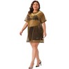 Agnes Orinda Women's Plus Size Shiny Sheer Mesh Holographic Short Sleeve Party Tunic T-shirts - 3 of 4