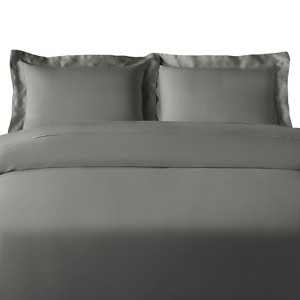 300 Thread Count Rayon From Bamboo Solid 3 Piece Duvet Cover Set by Blue Nile Mills - 1 of 4