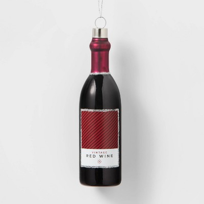 Glass Red Wine Bottle Christmas Tree Ornament - Wondershop™