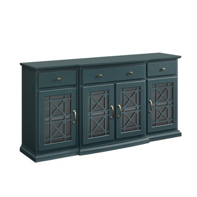 Selma Transitional 3 Tiered Ornate Fretwork Door Sideboard - Saracina Home