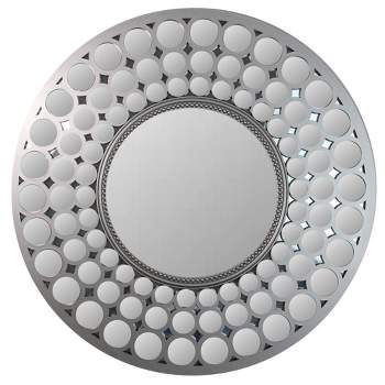 Northlight 24.75" Silver Cascading Orbs Round Wall Mirror