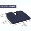 DMI Sloping Foam Seat Cushion for Coccyx Pain Relief with Cover, 16x18x2–4 in, Navy - 2 of 4