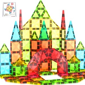 PICASSO-TILES Magnetic Tiles for Kids, Construction STEM Building Blocks Educational Toy, Travel Size - 1 of 4