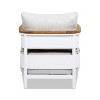 Jennifer Taylor Home Rhodes 29" Upholstered Teak & Aluminum Patio Arm Chair, Birch Gray Chenille - 4 of 4